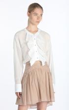 Moda Operandi N21 Oversized Pleat-trimmed Cotton-silk Shirt