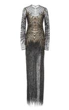 Naeem Khan Sequin Embroidered Illusion Gown