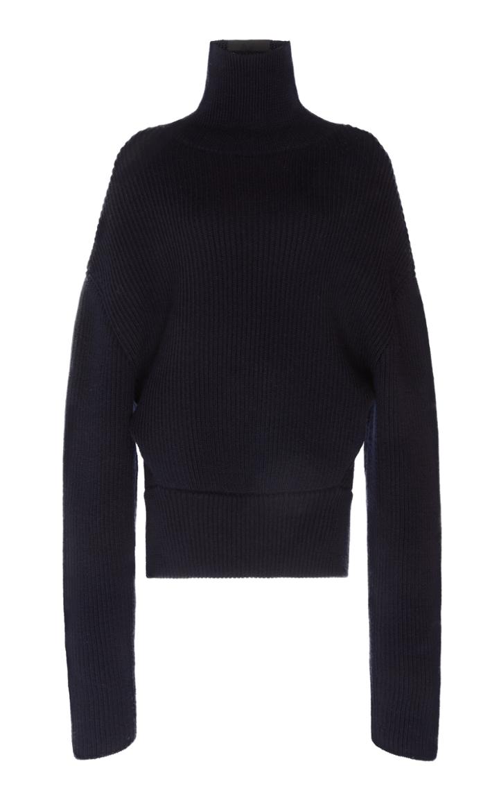 Balenciaga Oversized Ribbed Wool Turtleneck Sweater