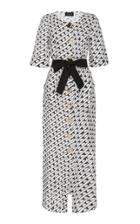 Saloni Susie Geometric-print Linen Midi Dress