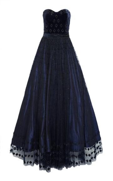 Alexandra Vidal Velvet Corset Gown