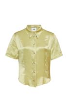Moda Operandi Nanushka Clare Lime Buttoned Down Collared Shirt Size: S
