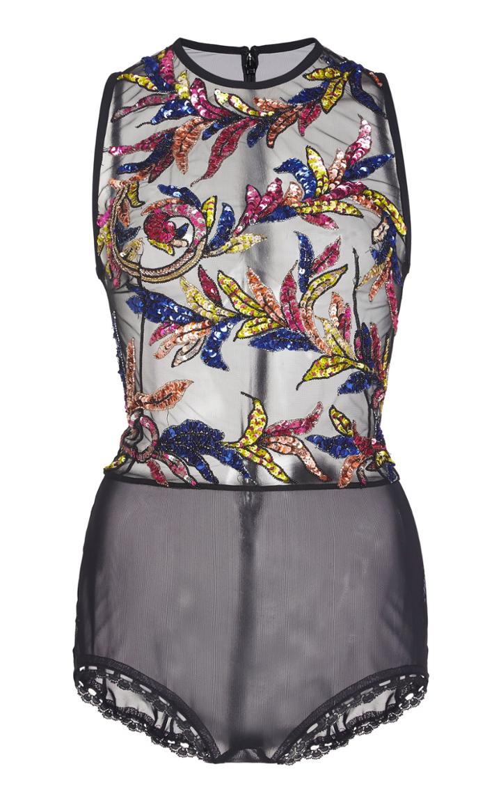 Moda Operandi Zuhair Murad Sequin Embellished Sheer Tank Size: 32