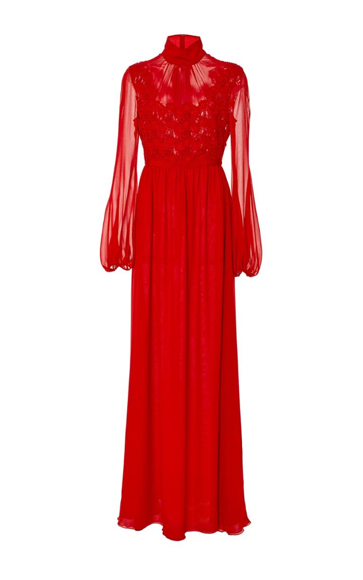 Giambattista Valli Long Sleeve Floral Gown
