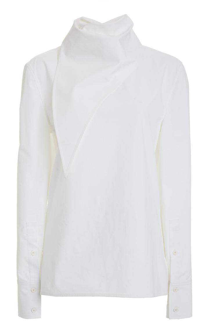 Proenza Schouler Draped Cotton Poplin Top