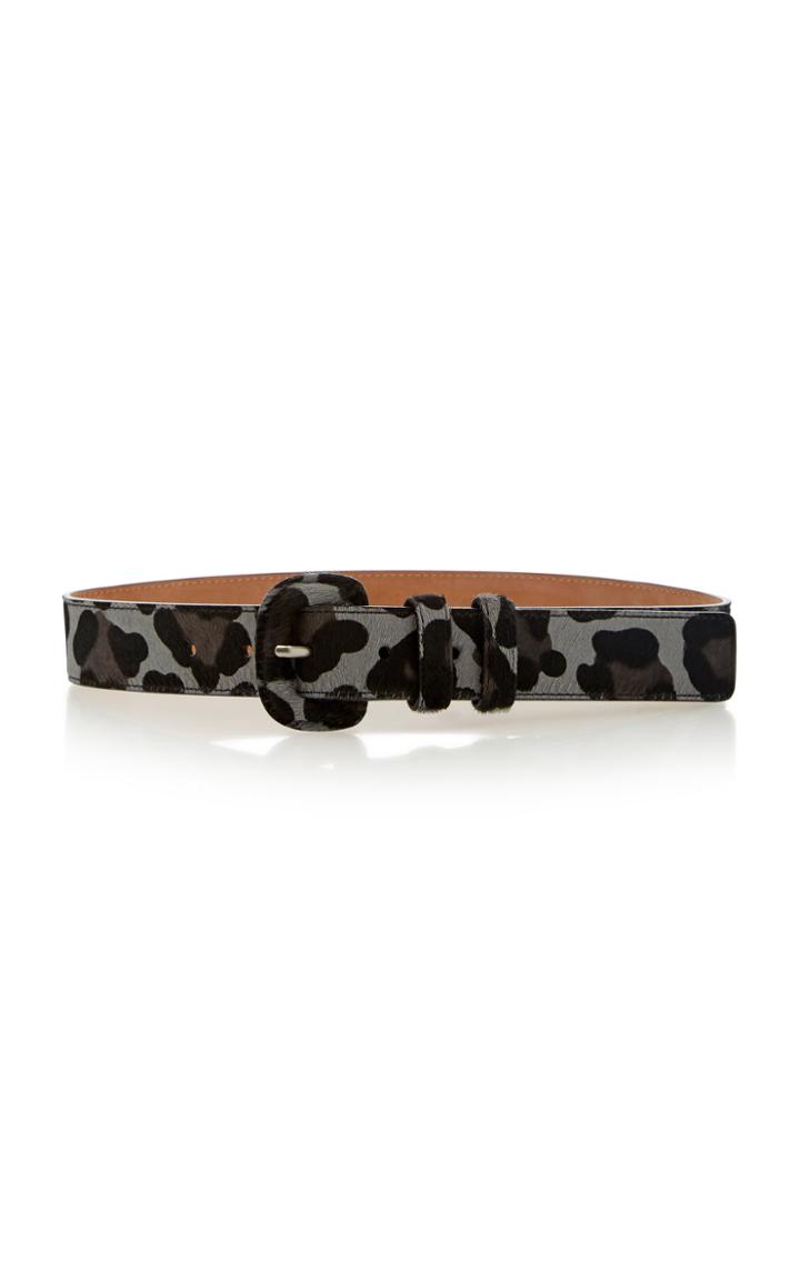 Michael Kors Collection Keeper Leather Covered Buckle Belt
