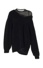 Roland Mouret Anise Open Knit-trimmed Oversized Sweater