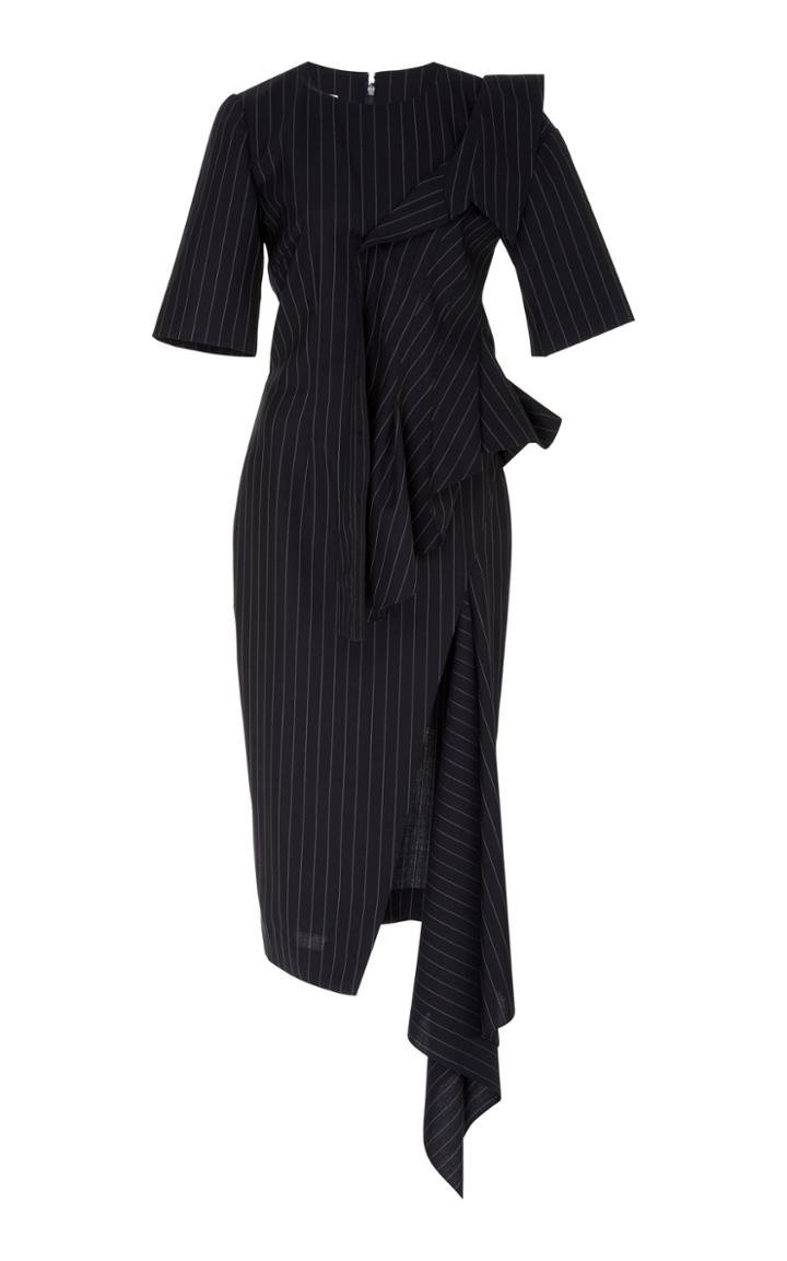 Monse Pinstripe Slash Knee Length Dress
