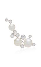 Anabela Chan 18k White Gold Diamond And Pearl Earring
