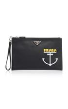 Prada Printed Logo Zip Pouch