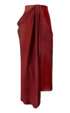 Moda Operandi Alejandra Alonso Rojas Draped Leather-silk Skirt