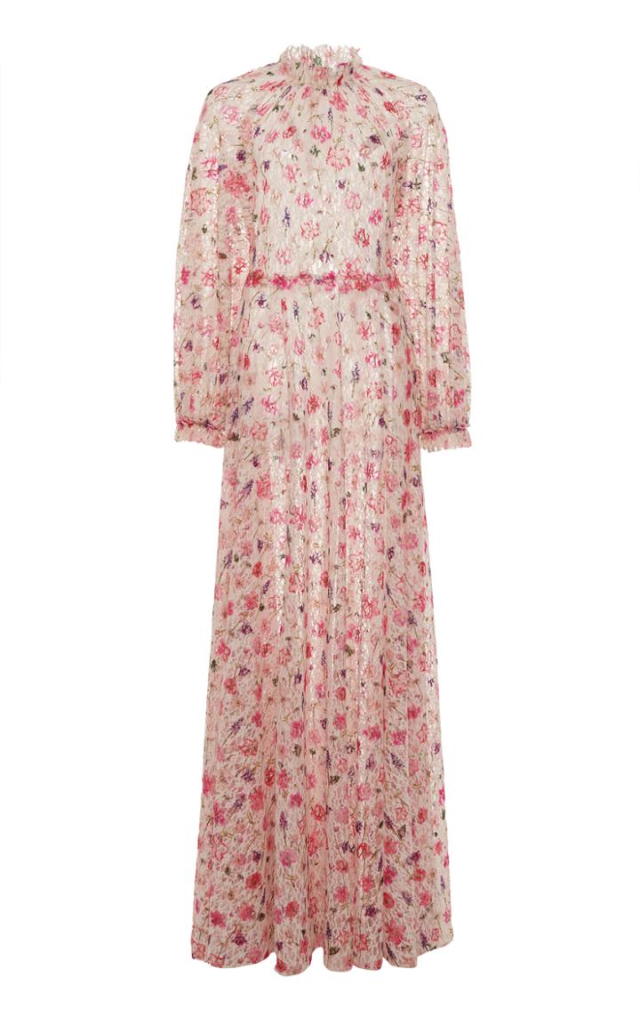 Luisa Beccaria Floral-print Georgette Maxi Dress
