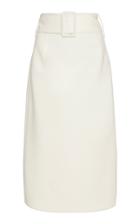 Oscar De La Renta High-waisted Wool-blend Crepe Midi Skirt
