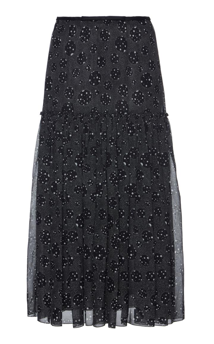 Giambattista Valli Printed High Waist Midi Skirt