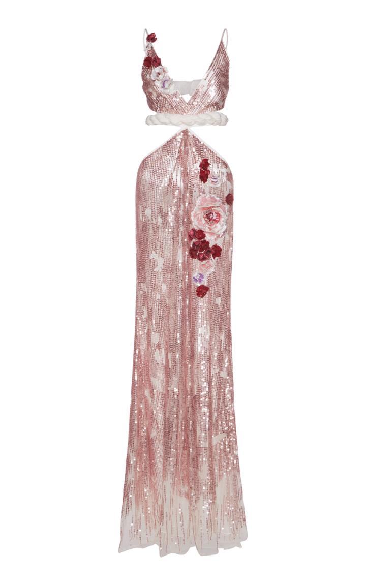 Roberto Cavalli Floral Sequin Gown
