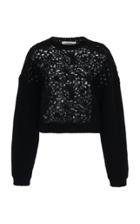 Moda Operandi Valentino Macram-paneled Cotton Sweater