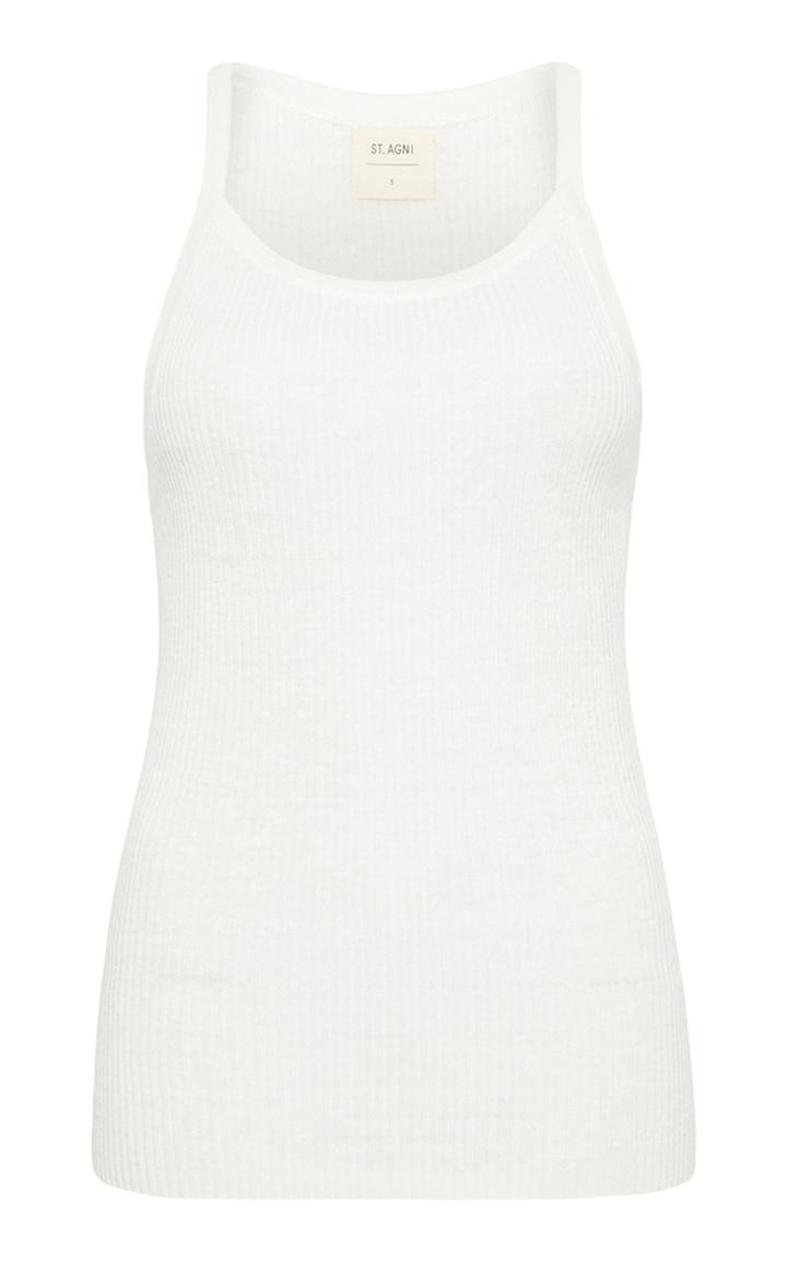 St. Agni Iman Ribbed-knit Linen Tank Top