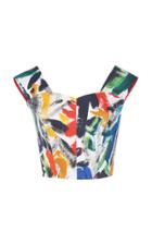 Moda Operandi Marni Floral-print Cotton-blend Button-back Top Size: 36