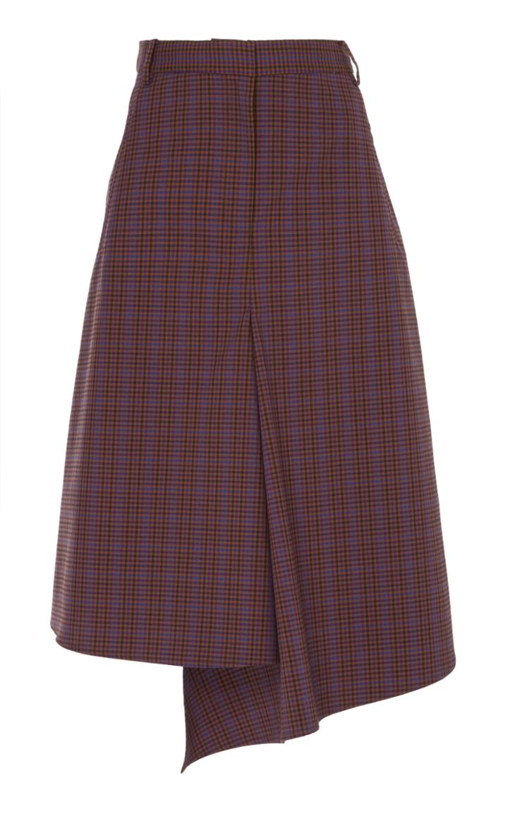 Tibi Tech Menswear Check Skirt