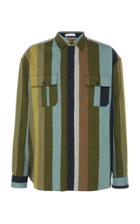 Jw Anderson Striped Cotton-flannel Shirt