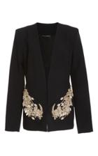 Sally Lapointe Embroidered Crepe Tailored Blazer