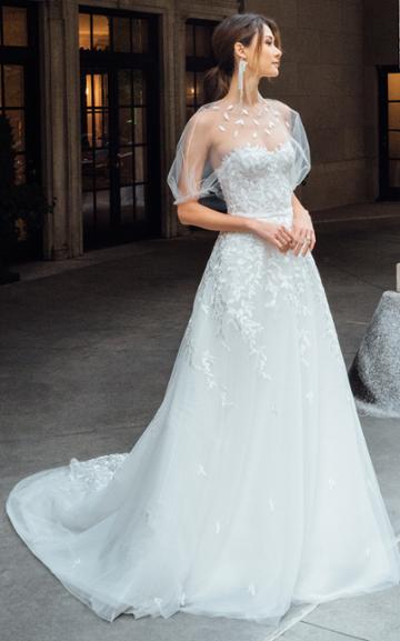 Mira Zwillinger Charla Embroidered Silk Corset Gown