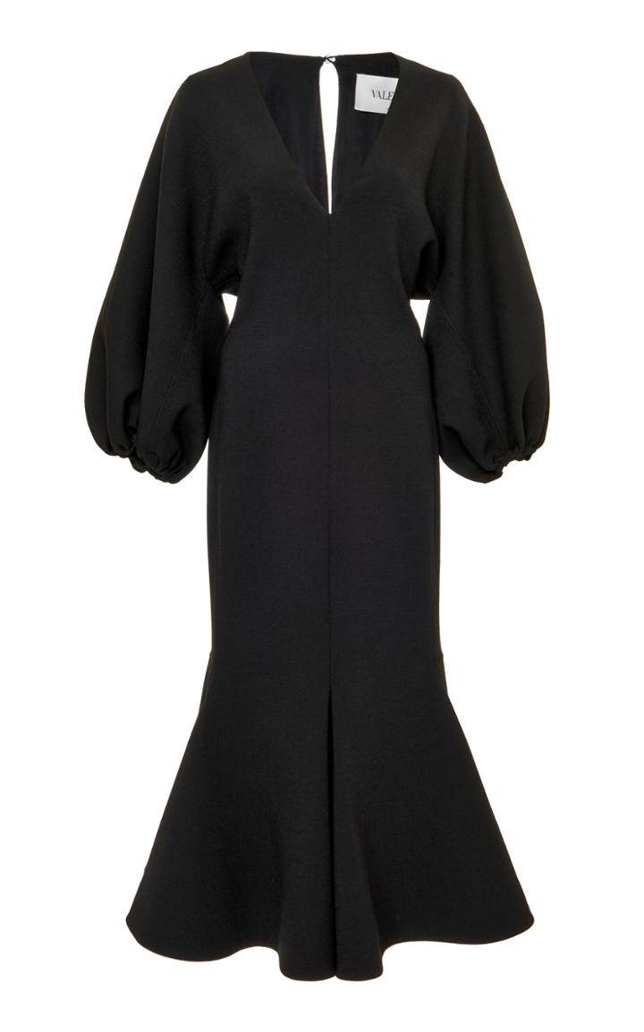 Moda Operandi Valentino Puffed-sleeve Wool-blend Dress