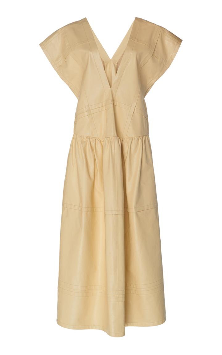 Jil Sander Drop-waist Leather Dress