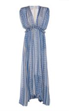 Philosophy Di Lorenzo Serafini Deep V Sleeveless Silk-blend Dress