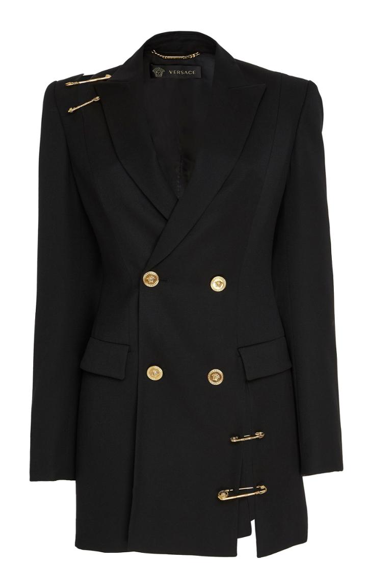 Versace Oversized Wool Cut Out Blazer