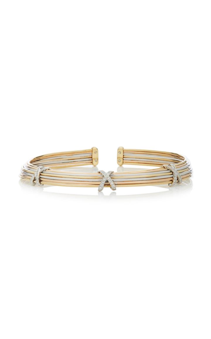 Giovane 18k Tri-gold Diamond Necklace