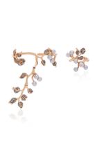 Colette Jewelry Set-of-two 18k Rose Gold Pearl And Diamond Rings