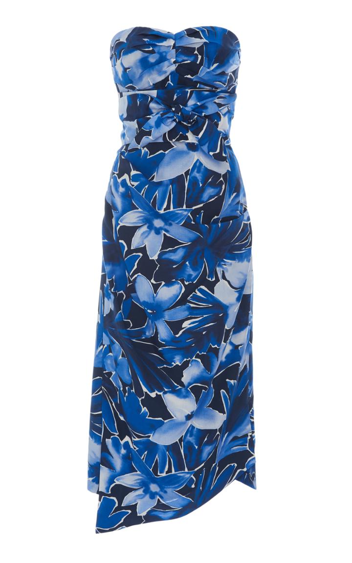 Michael Kors Collection Strapless Silk Handkerchief Dress