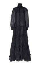 Moda Operandi Brock Collection Ruffled Silk Chiffon Maxi Dress Size: 0