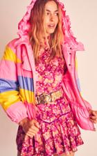Moda Operandi Loveshackfancy Modena Ruffled Striped Shell Hooded Puffer Jacket