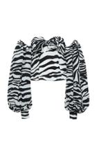 Attico Zebra-print Crepe De Chine Top Size: 36