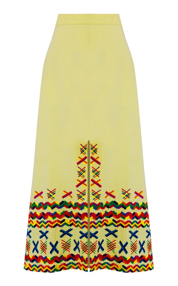 Mochi Frida Embroidered Flare Skirt
