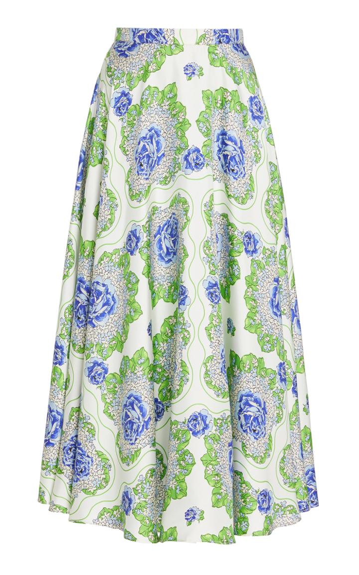 Moda Operandi Rodarte Printed Silk-twill Skirt
