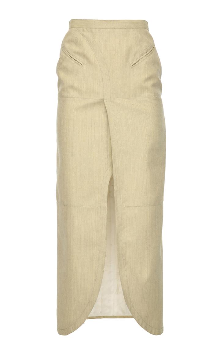 Situationist Front Slit Wool Maxi Skirt