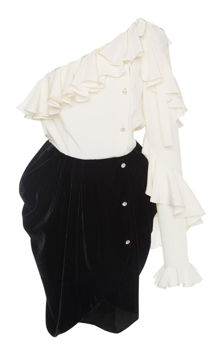 Philosophy Di Lorenzo Serafini Asymmetric Velvet Dress