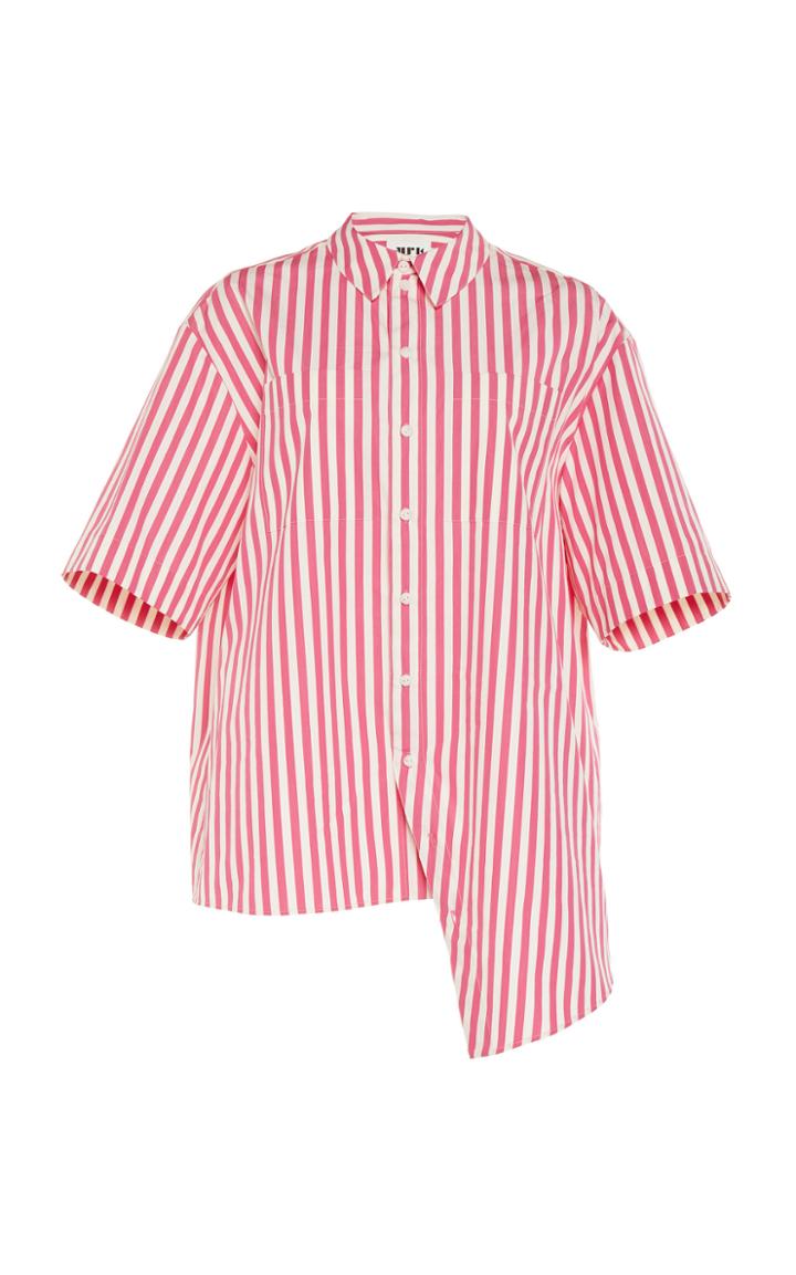 Moda Operandi Maison Rabih Kayrouz Striped Asymmetric Cotton-poplin Top Size: 36