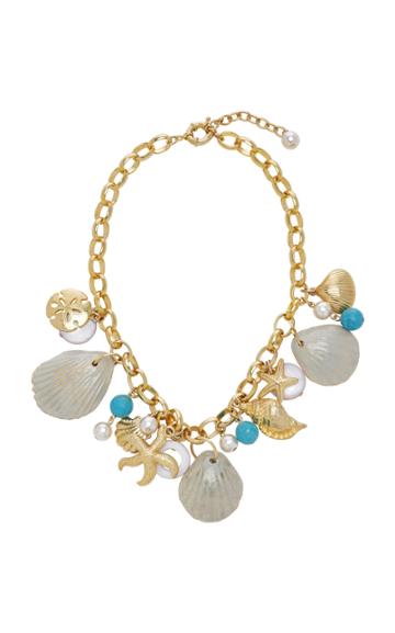 Abi Project Gold-plated, Howlite And Pearl Charm Necklace