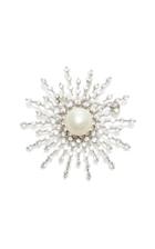 Fallon Silver-tone, Crystal And Pearl Brooch