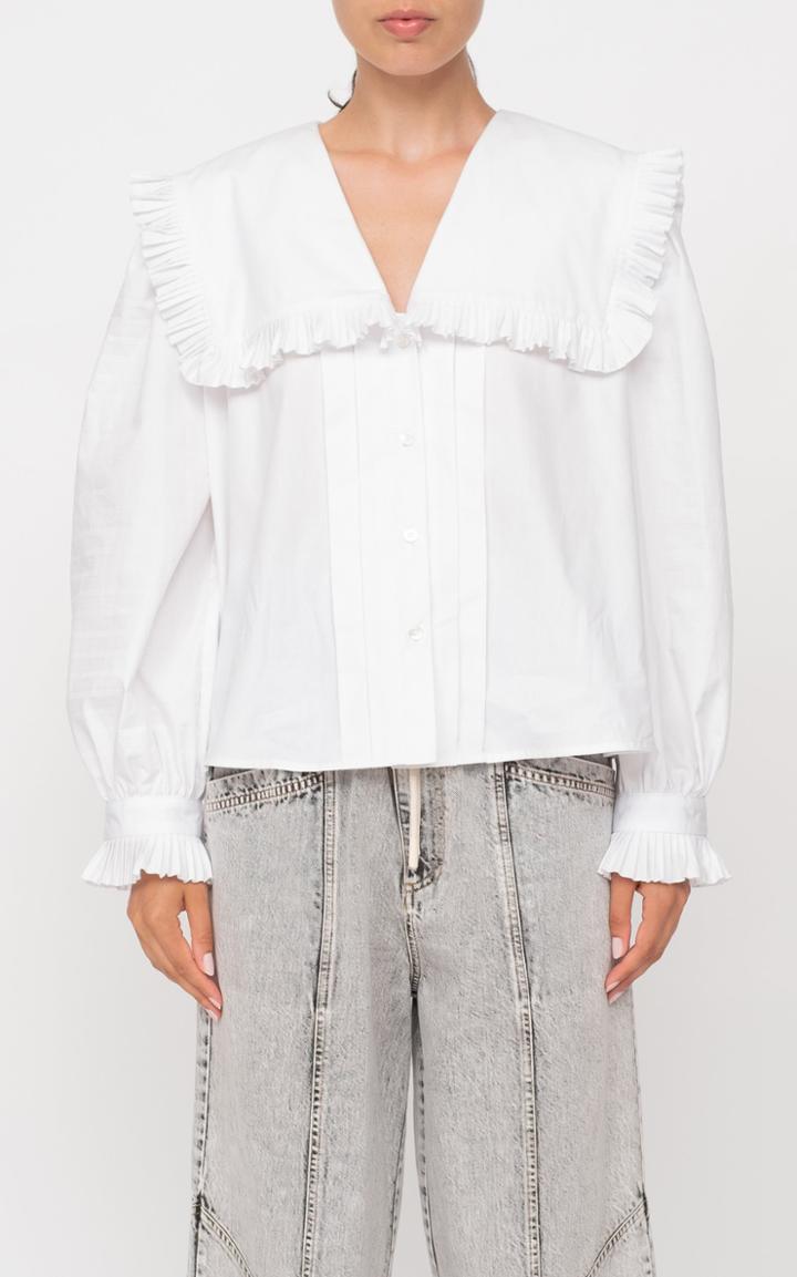 Moda Operandi Sea Charlie Pleated Cotton Blouse