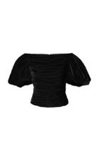Khaite Kai Puffed-sleeve Velvet Top