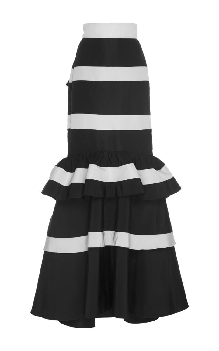 Johanna Ortiz Gitana Fluted Silk Faille Skirt