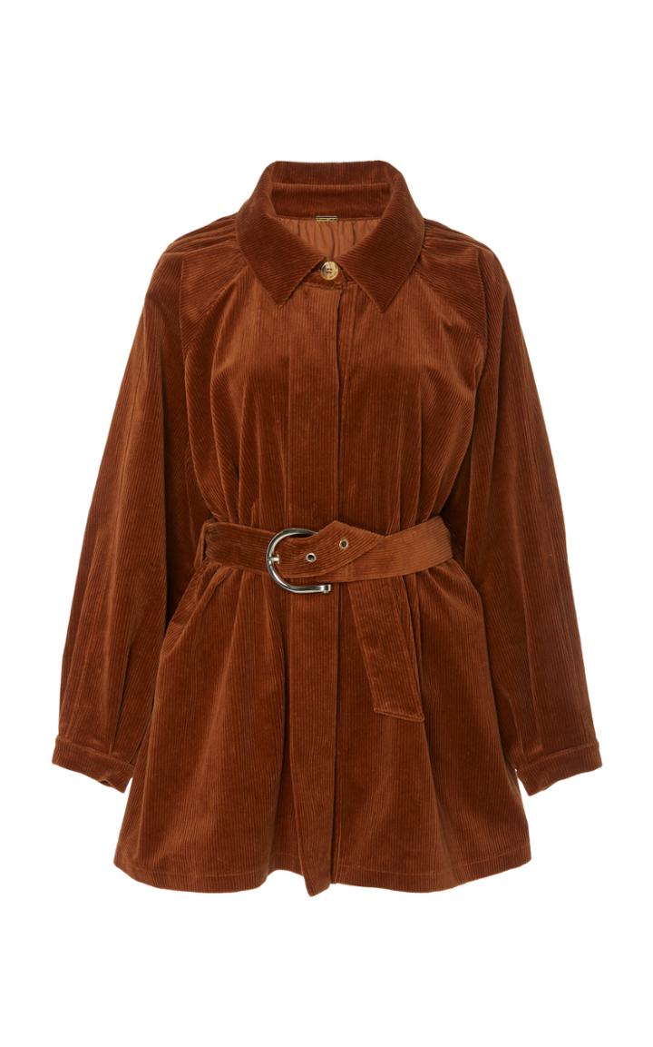 Dodo Bar Or Bella Belted Cotton-corduroy Jacket