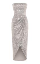 Rasario Sequined Wrap Corset Midi Dress