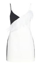 David Koma Feather-trimmed Two-toned Mini Dress