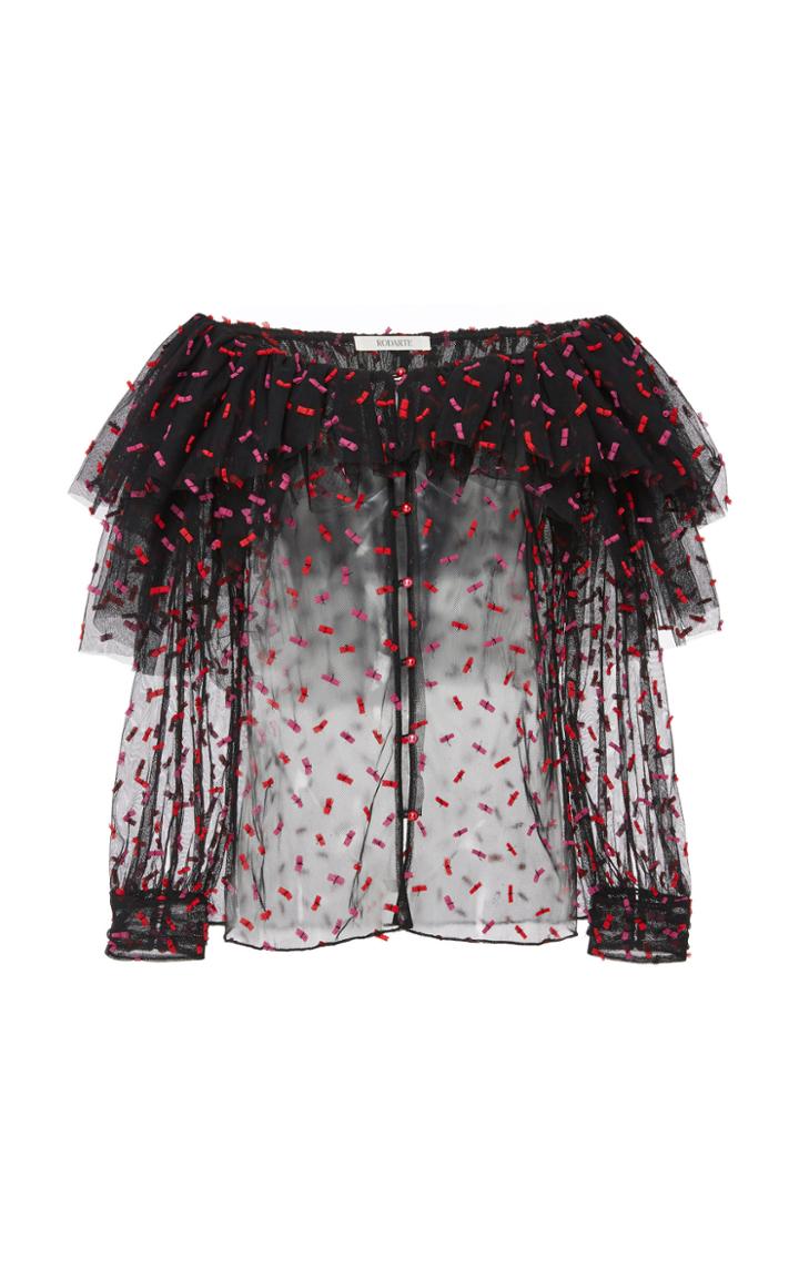 Rodarte Off The Shoulder Tulle Blouse